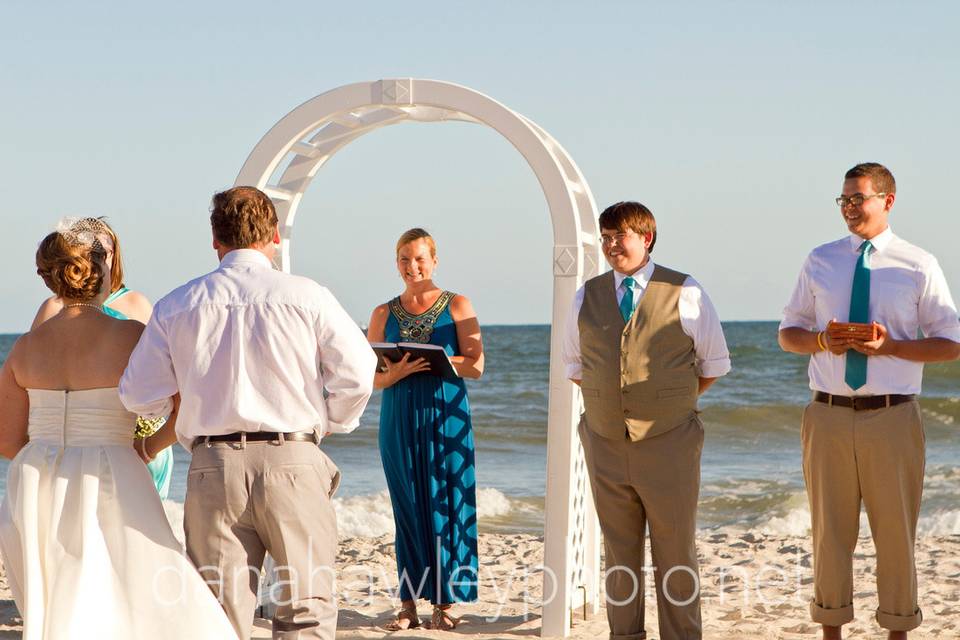 Wedding ceremony outdoors