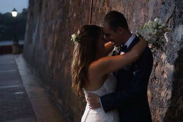 Hotel wedding with an ocean view