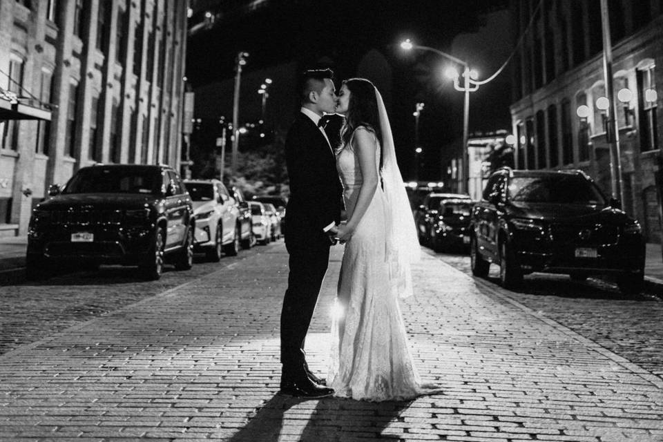 Wedding in Brooklyn at night