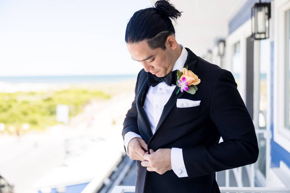 Groom Getting Ready