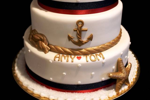 Close Up of a Cake with Navy Symbols Decoration on Orang Stock Image -  Image of round, delicious: 121611473