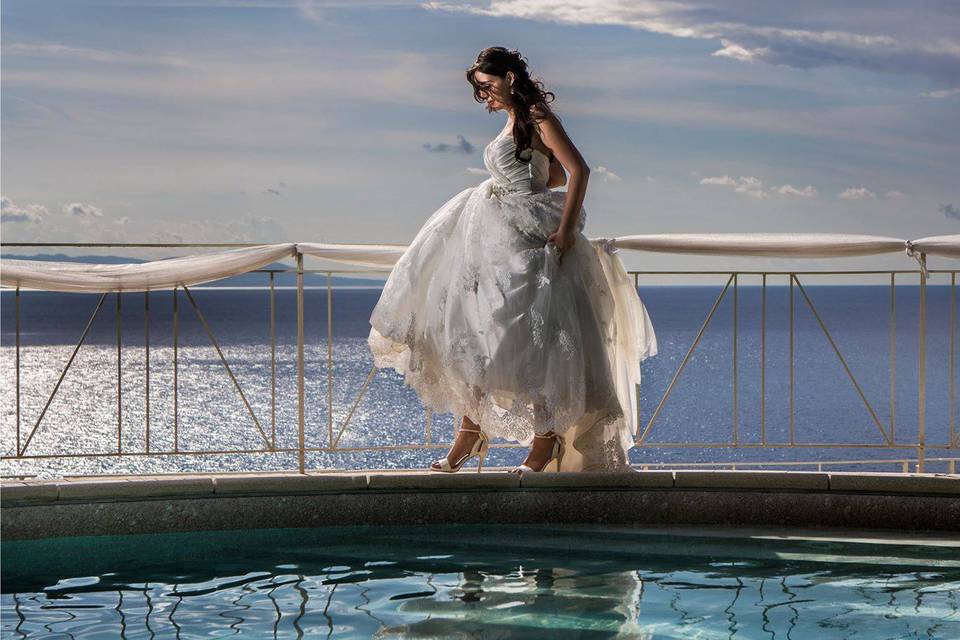 Bride by the Pool