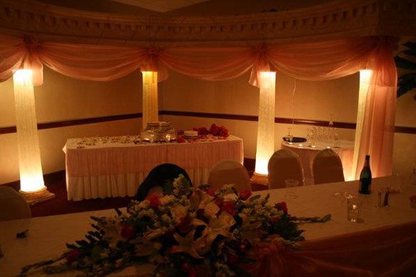 Lighted Column Backdrop for weddings, quinceaneras, or any special event