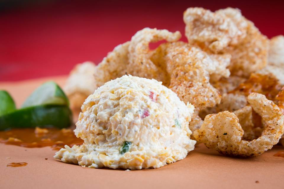 Pork Rinds and Pimento Cheese