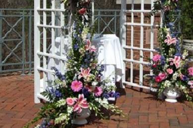 This archway was decorated for a wedding ceremony held that the Westfield Marriott in Chantilly, VA.