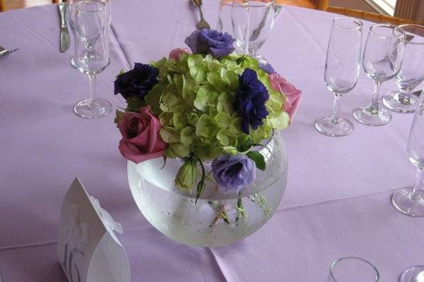 The centerpiece was used for a reception at the Occoquan Mill House Museum.
