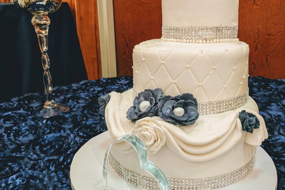 Jeweled patter & draped cake