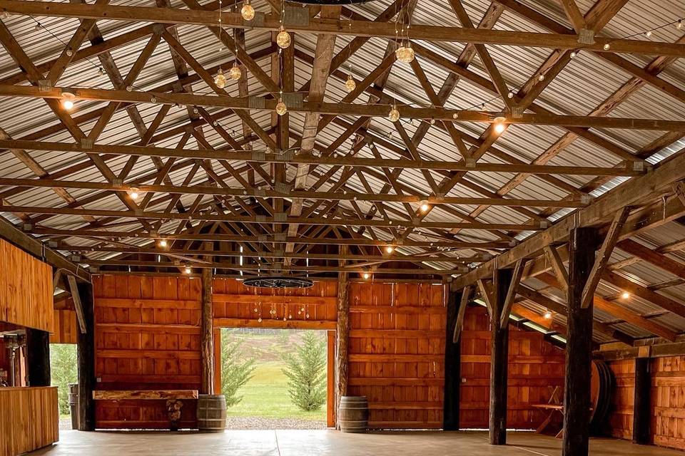 Inside the barn