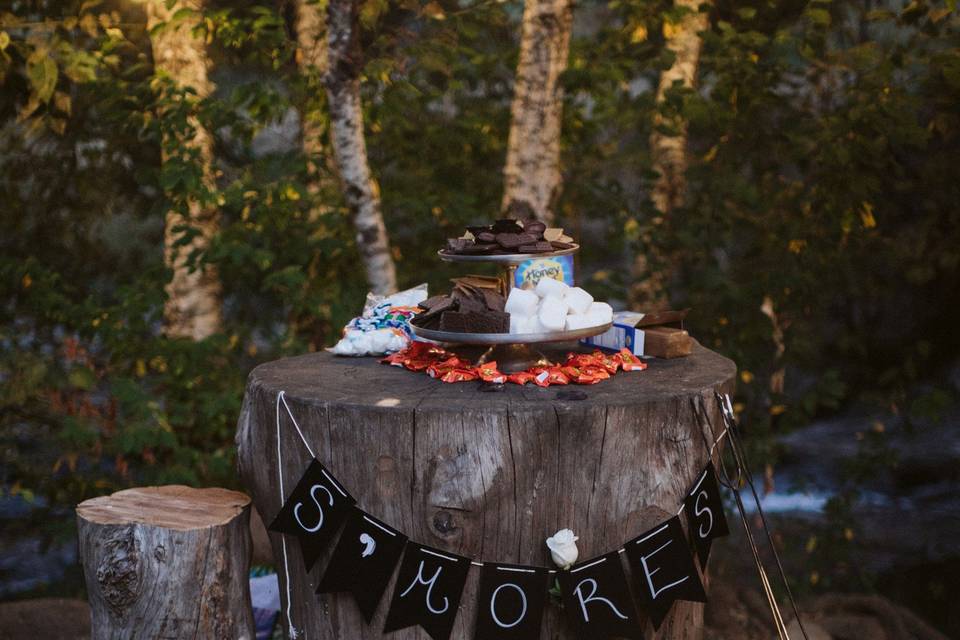 Set up for own s'mores bar