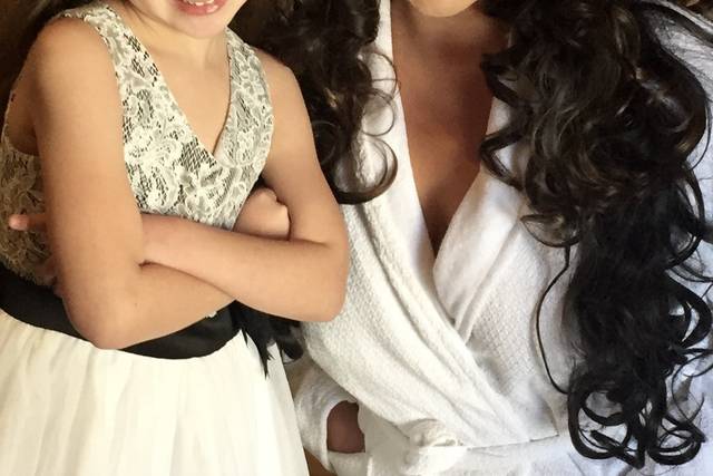 Bride and a flower girl