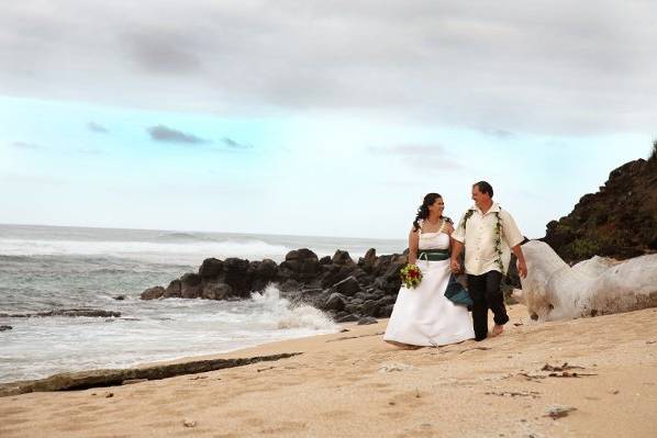 Walking along the shore