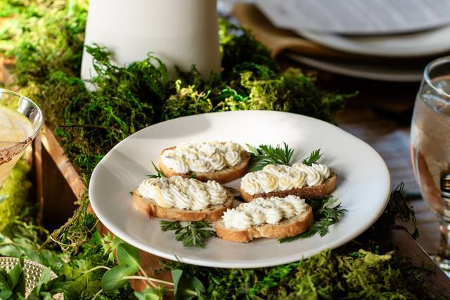 Lavender Goat Cheese Crostini