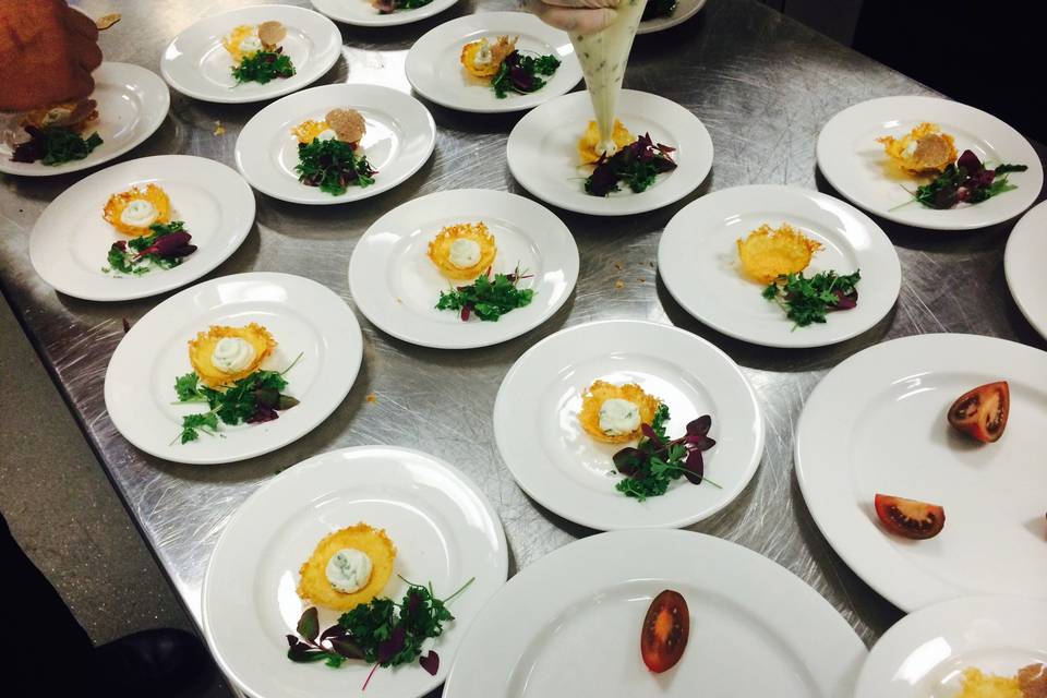 Plated wedding meals