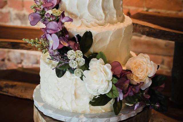 Floral white cake