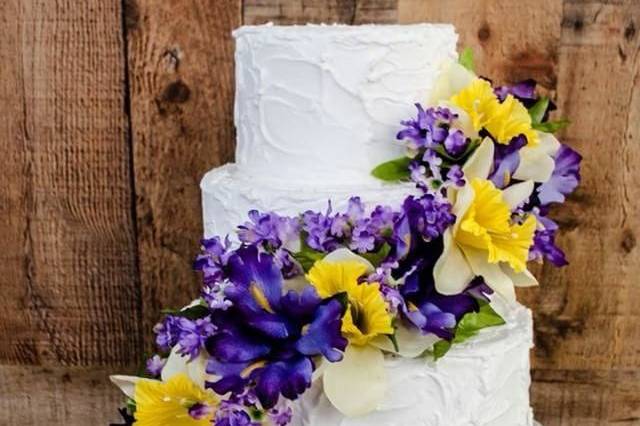 Violet and yellow cake