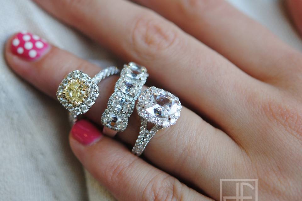 Henri Daussi Diamond Engagement Rings and Wedding Bands, James Free Jewelers