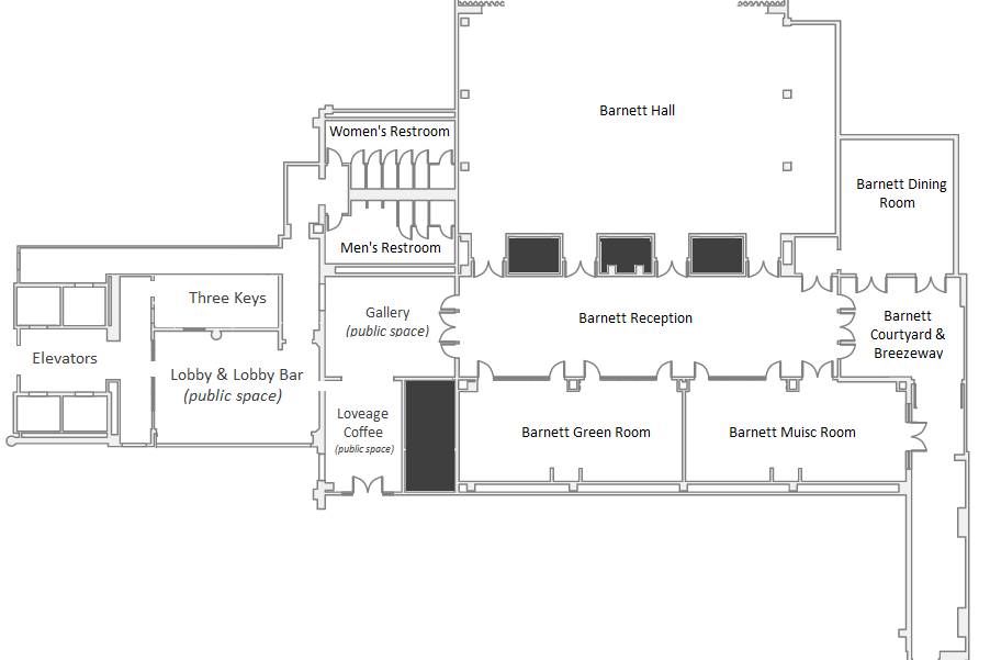 Ace Hotel - 1st Floor Diagram