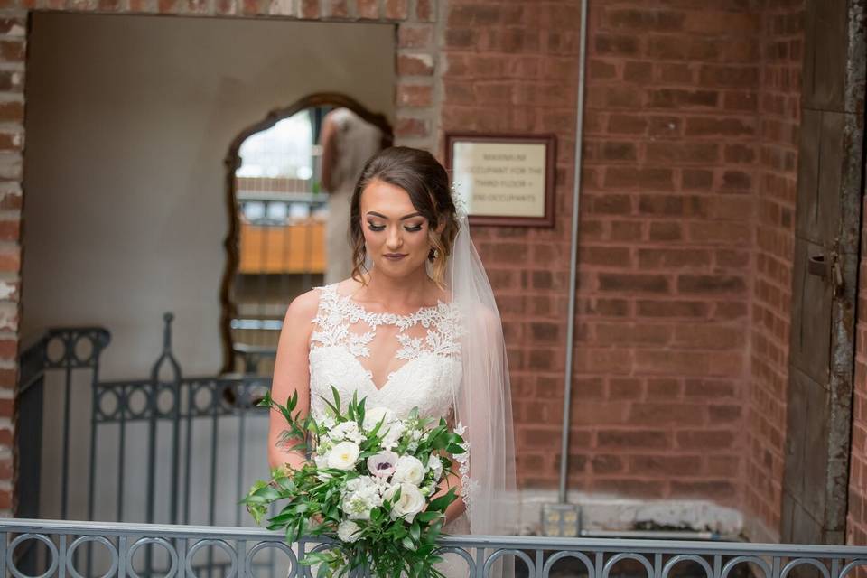 Bride outside