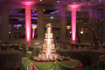 Multiple layered wedding cake