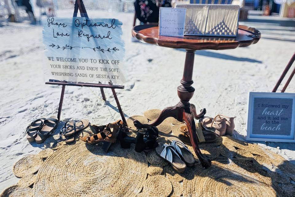Beach Wedding Welcome Table