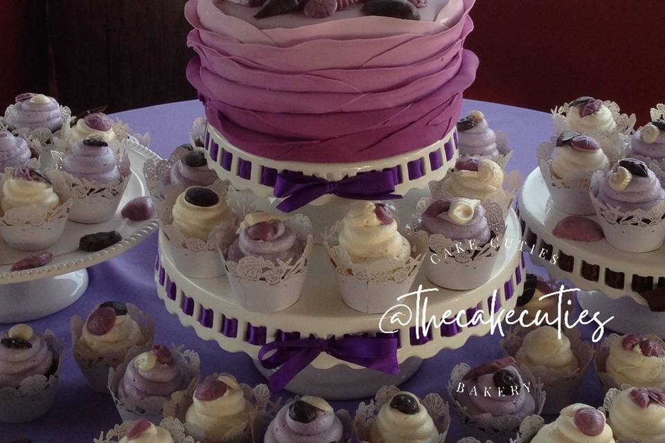 Lilac Beach Wedding Cake