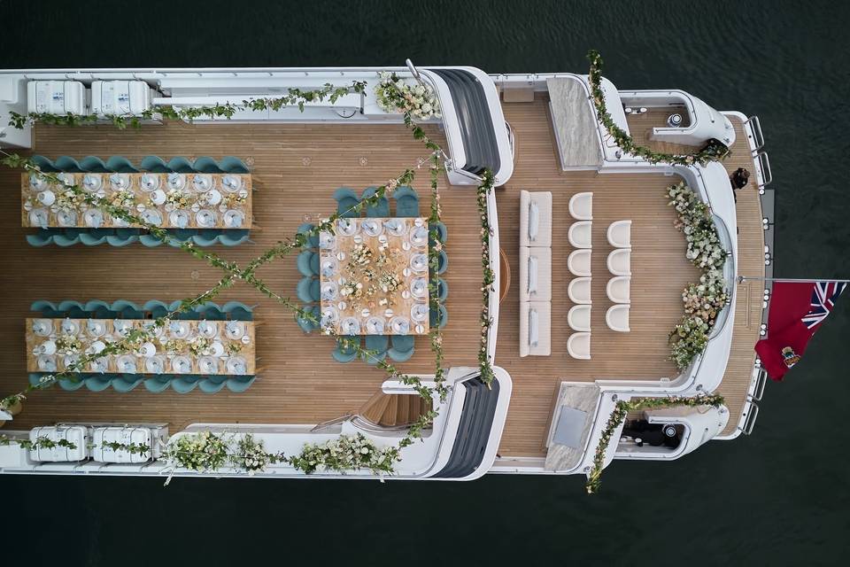 Floral install on a yacht