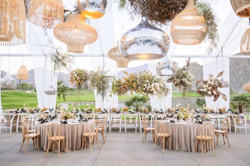 Hanging floral install