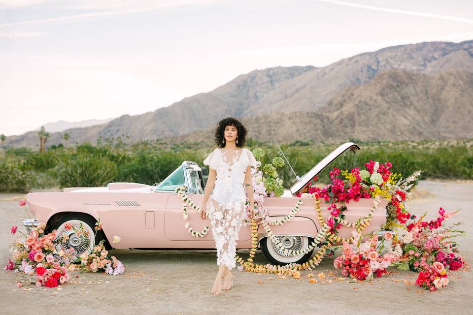 Classic car floral install