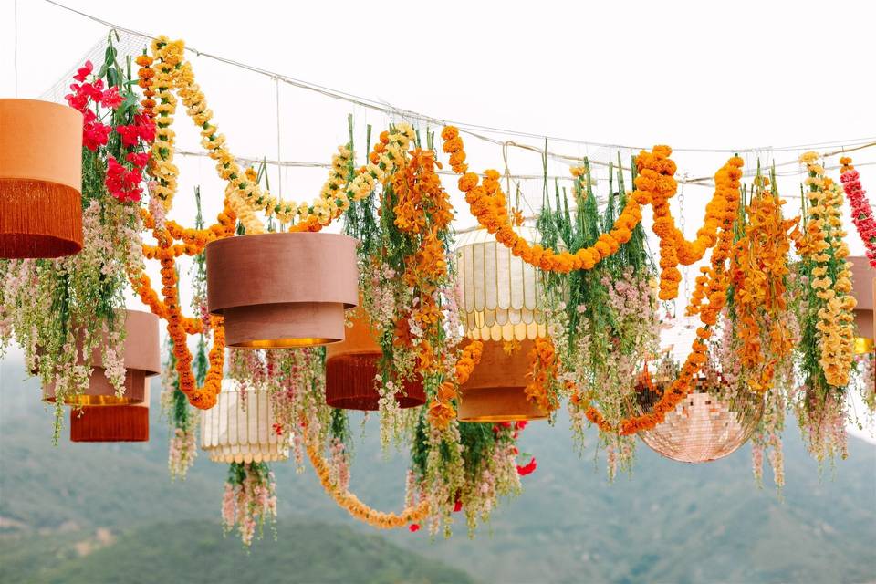 Hanging floral install
