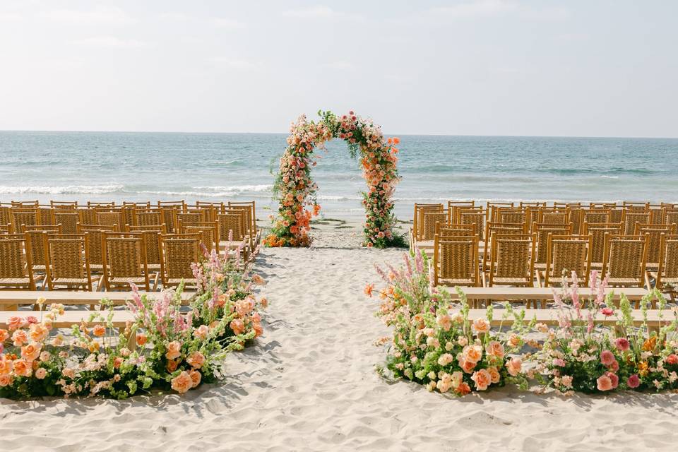 Floral arch on the Beach