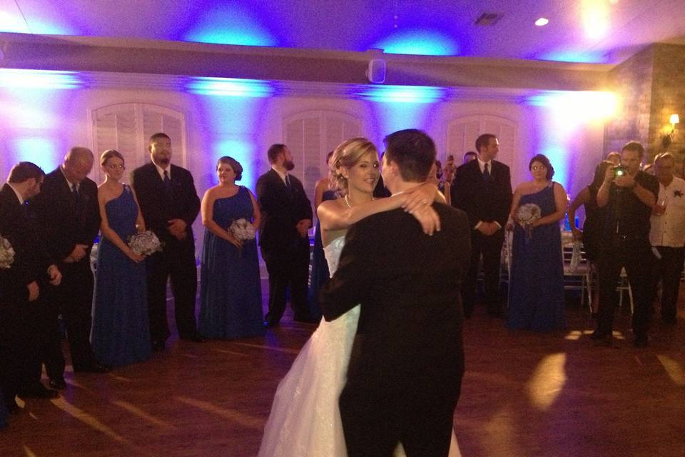 Sweet newlyweds dance