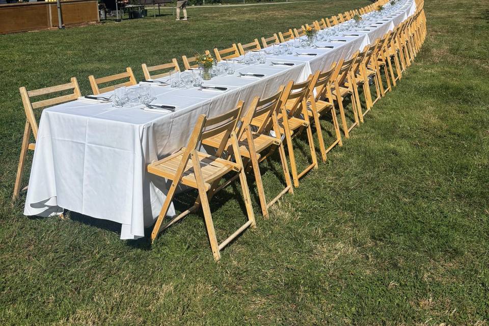 Table scape for 120 guests