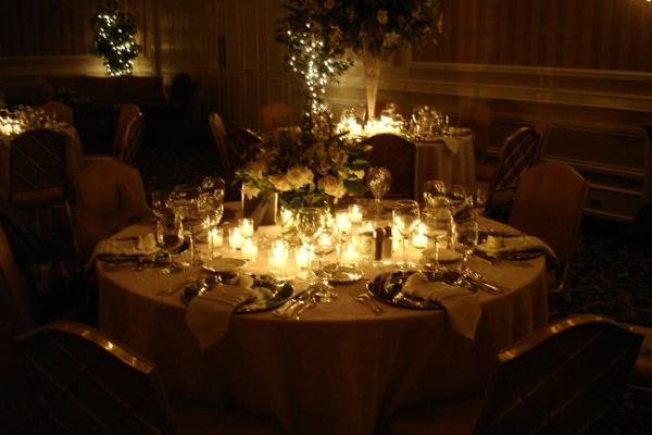 Table setup with centerpiece