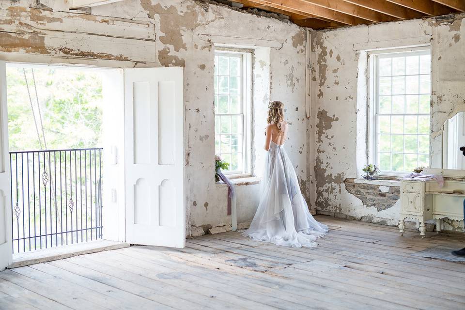 Bride in her wedding gown