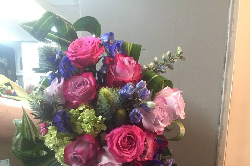 Pink and purple floral arrangement