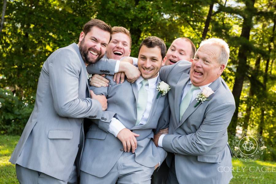 Groom and Groomsmen having fun