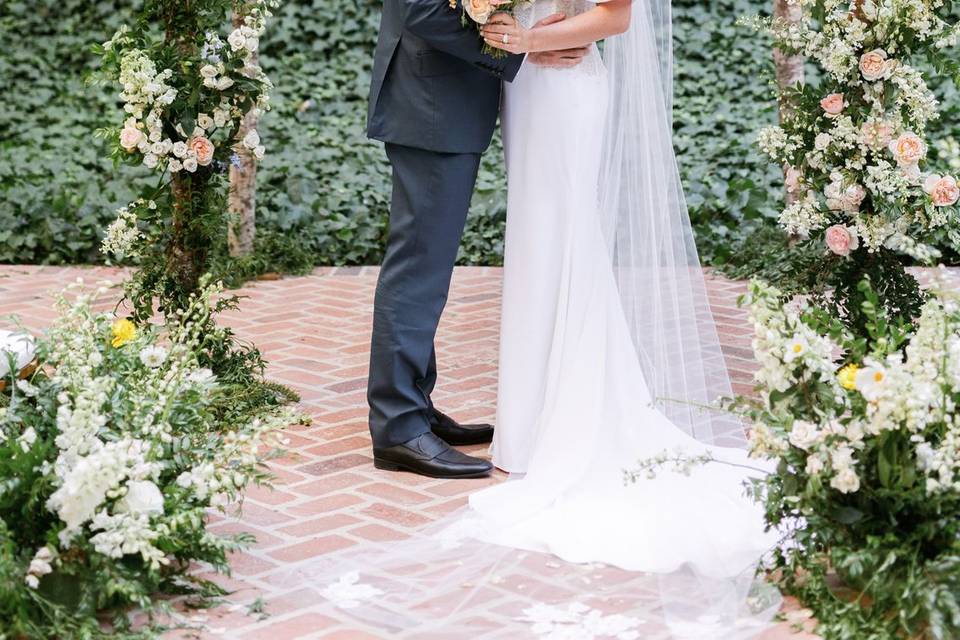 Bride and groom in Malibu