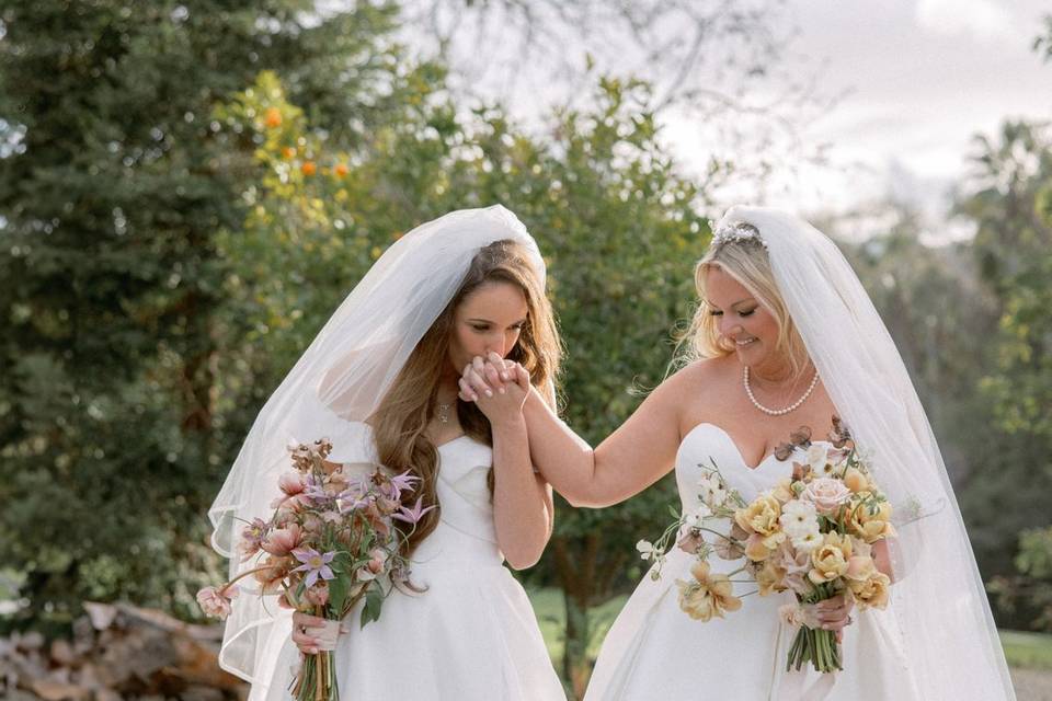 Brides in Ojai wedding