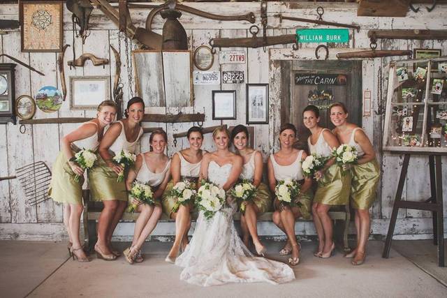 Bride with bridesmaids