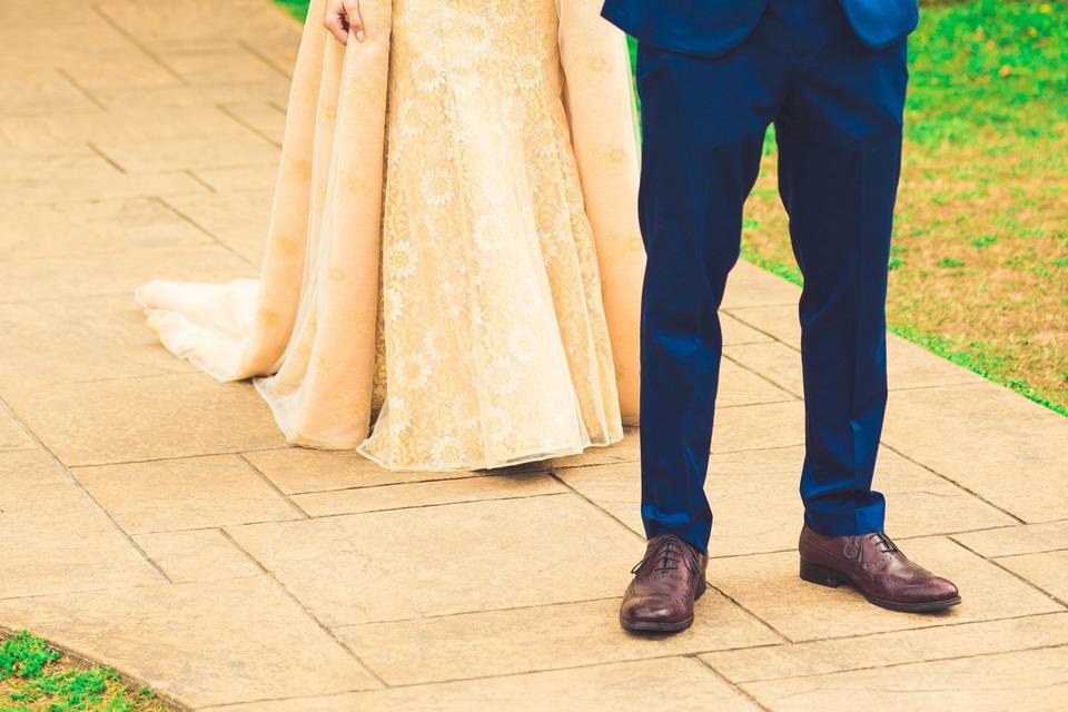 A groom reading a book