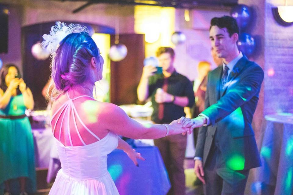 Wedding Glow Stick Send Off with a Wood Backdrop Stock Photo