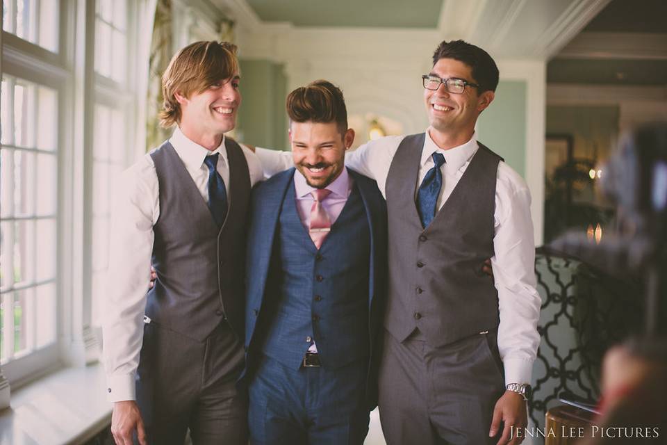 The groom with his groomsmen