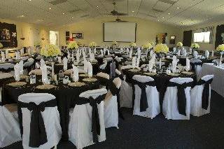 Table setup with flower centerpiece