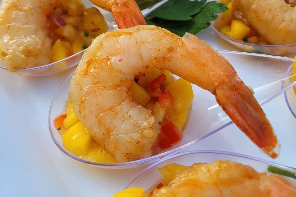 Caribbean mango shrimp