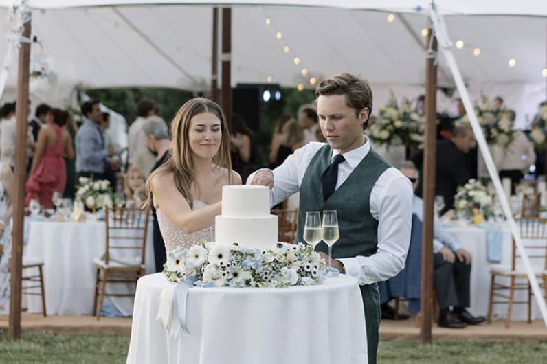 Cake Cutting outside the tent