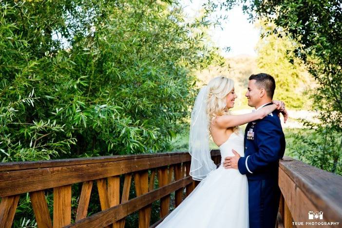 Newlyweds at the bridge