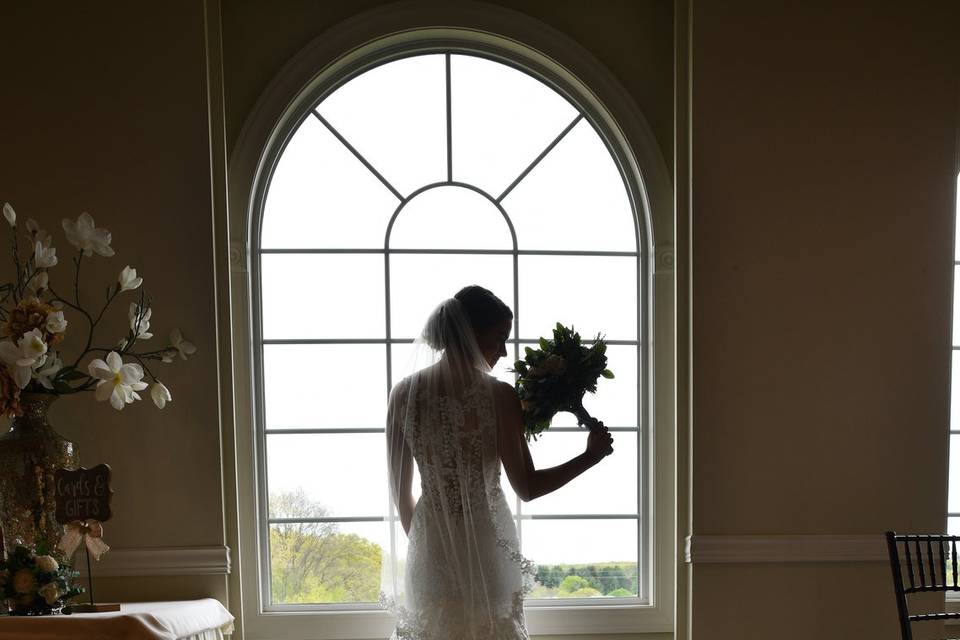 Bride in ballroom