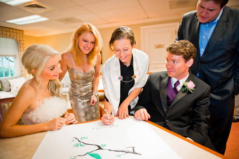 Tree of Life ketubah signing