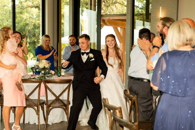 Bride and groom's big intro