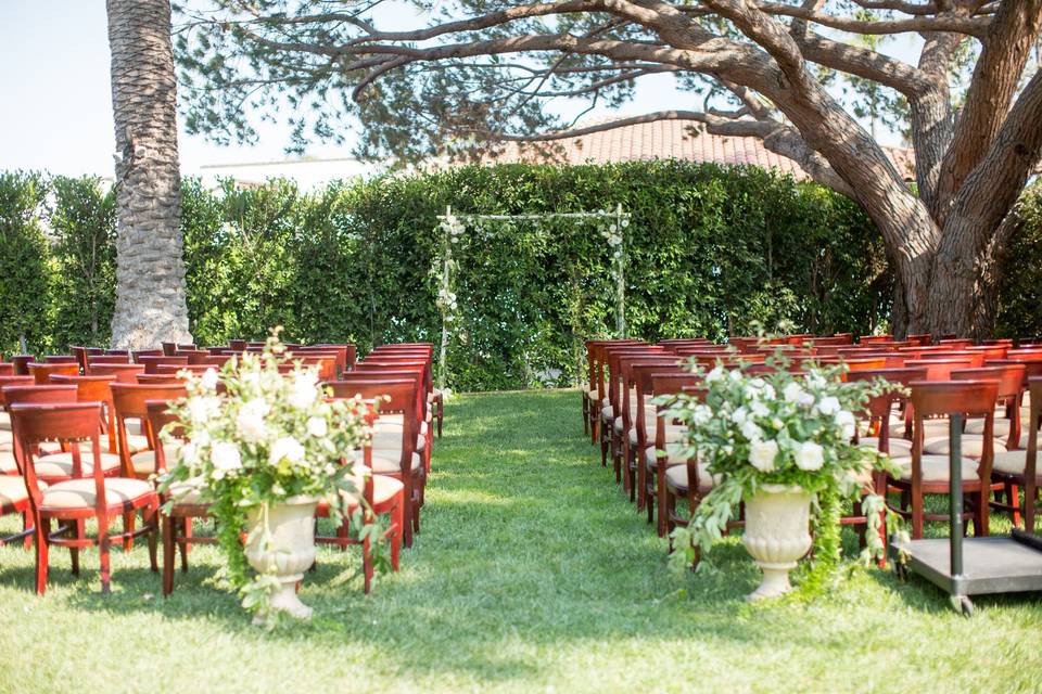 Wedding ceremony area set-up